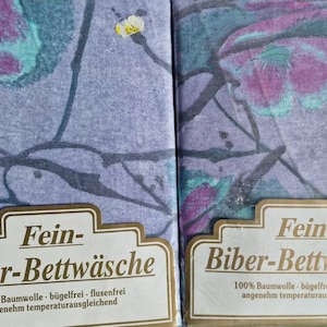 Fine flannel bed linen set 80s, Memphis style flannel bed linen, fine flannel bed linen 155 x 200 cm / 80 x 80 NEW