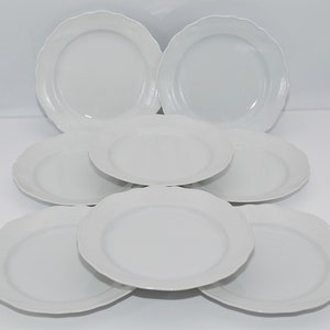 Hutschenreuther Maria Theresia white dinner plates 8 pieces , Hutschenreuther Maria Theresia white plates for 8 people , flat white plates
