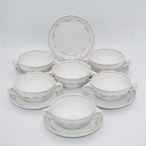 6 SOUP CUPS Hutschenreuther Maria Theresia Mainau Soup Cups Set Hutschenreuther Mainau Soup Cups Mainau Hutschenreuther