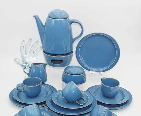 Thomas Casa Azzuro Kaffeeservice ,Thomas Kaffeeservice blau , Thomas Casa Azzuro Kaffeekanne mit Stövchen Kaffeegedecke 6 Personen Service
