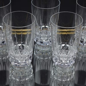 6 water glasses Cristal d‘ Arques Pompadour glasses set, Mid Century lead crystal water glasses, vintage crystal lemonade/cocktail glasses set