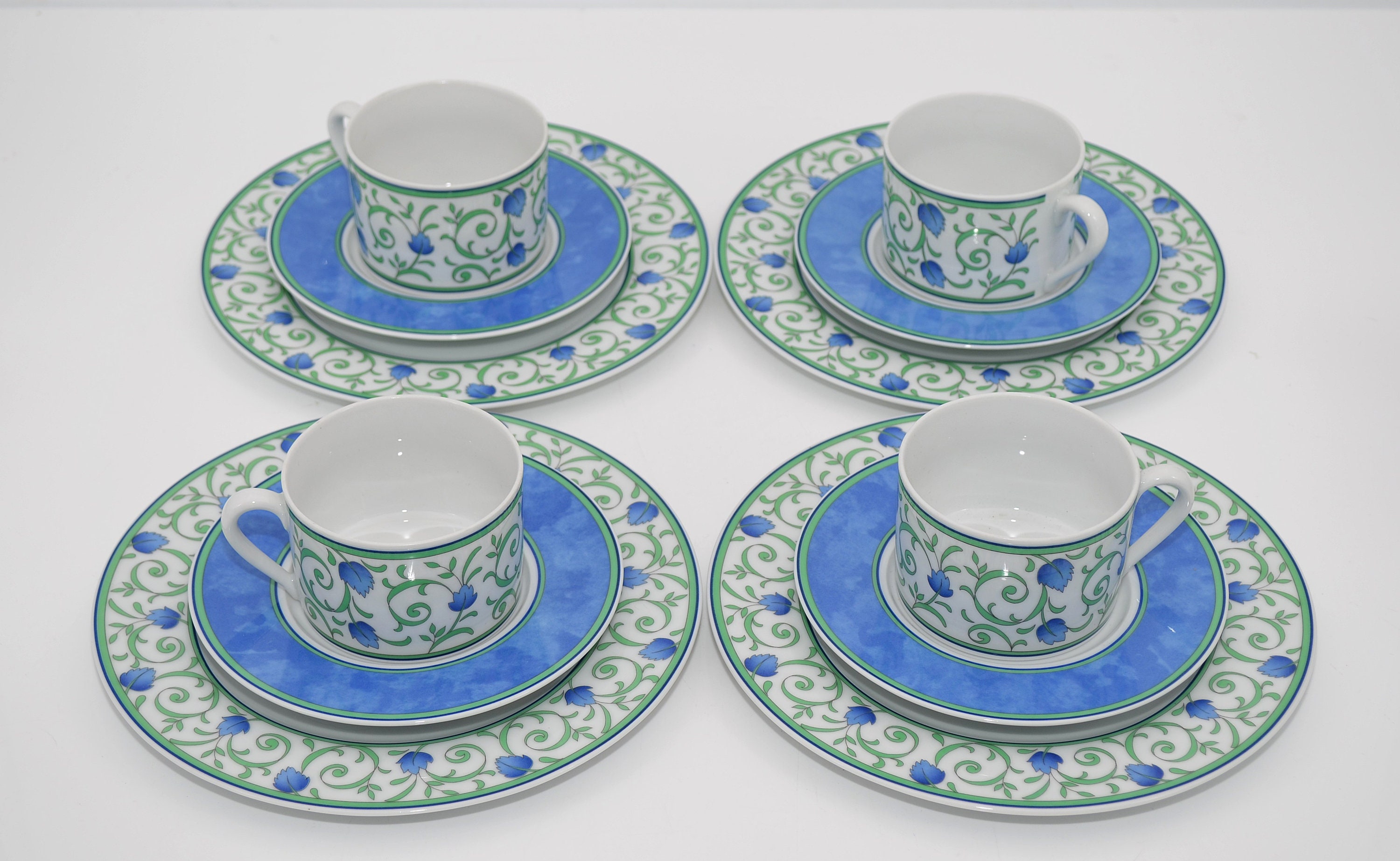 Flirt by R&B Geschirr blau grün , Kaffeesgedecke Flirt Ritzenhoff Breker grün blau, RB Flirt blau grün Geschirr Vintage , Kaffeeset Flirt RB