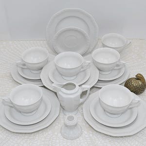 Rosenthal Maria weiß Kaffeeservice 20Teile , Rosenthal Maria weiß Service für 6 Personen , Mid Century Germany minimalist Kaffeeservice weiß