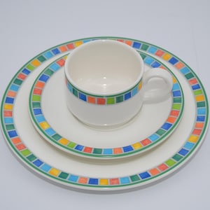 Villeroy Boch Easy Kaffeegedeck 3 tlg. Gedeck Easy von Villeroy Boch Teegedeck Villeroy Boch Easy Teegdeck 3 tlg. Villeroy Boch bunter Rand