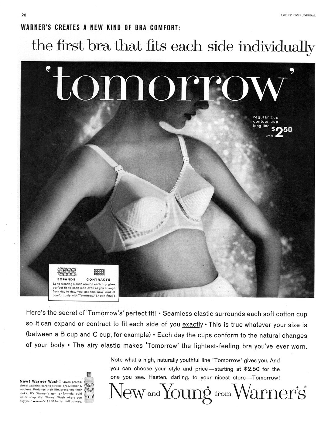 Original Vintage Lingerie Advertisement for 1960 Warner's tomorrow