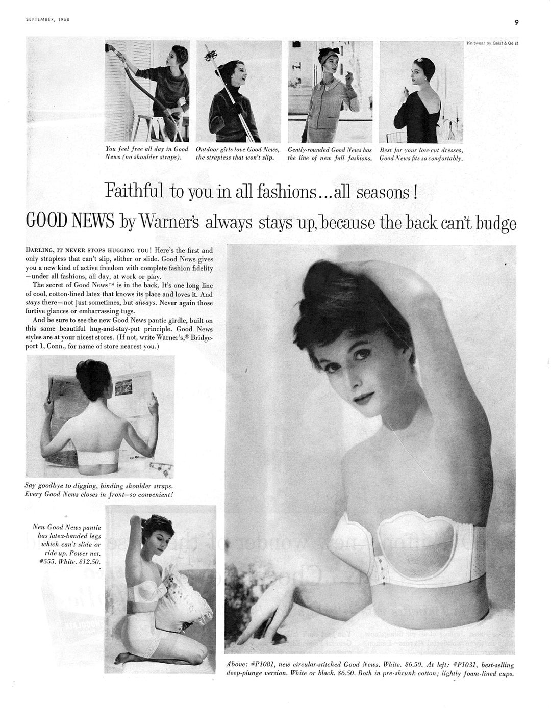 Original Vintage Advertising for 1958 Warner's Faithful good News Bra &  Pantie -  Canada