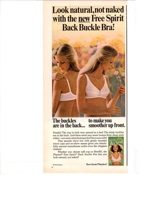 Original Vintage Advertising for 1976 Playtex Free Spirit Back Buckle Bra 