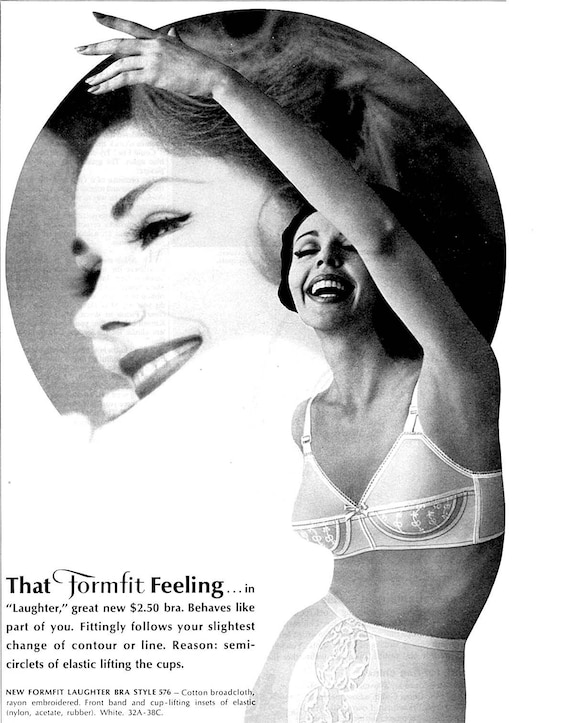 Vintage Lingerie Ad for 1962 Formfit laughter Bra That Formfit Feeling 