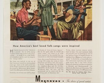 Original Vintage Ad for 1944 Magnavox Radio Riverboat by Walter Richards