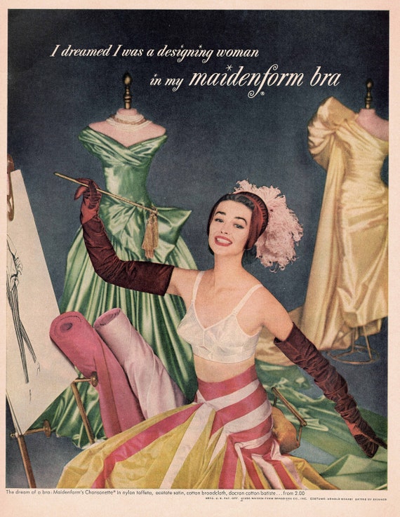 1955 Vintage Lingerie Ad for Maidenform Bra I Dreamed I Was a