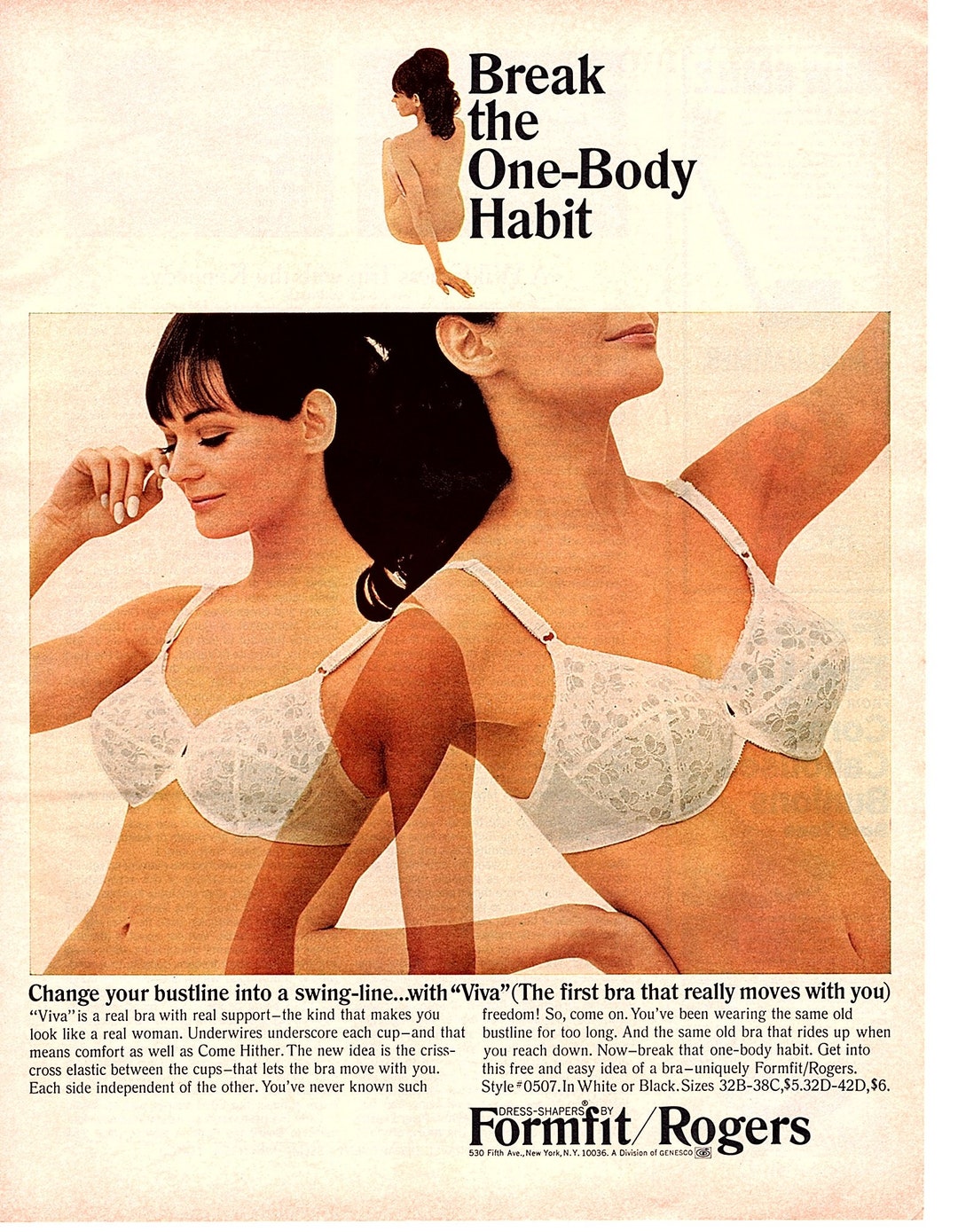  1957 Vintage Lingerie Ad for Maidenform Bra - I