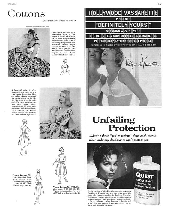 Original Vintage Ad for 1960 Hollywood Vassarette Definitely Yours Bra