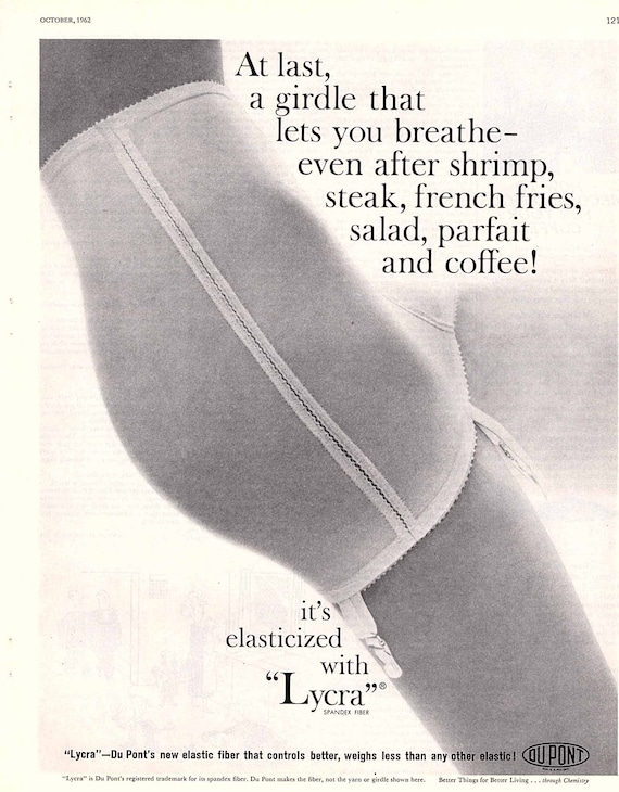 Original Vintage Advertisement for 1966 Lycra Spandex Girdle Lady's Home  Journal -  Canada