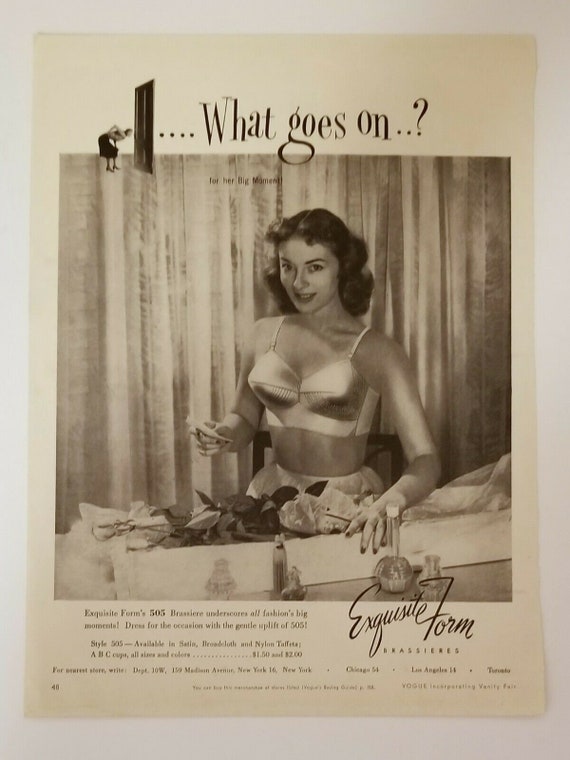Vintage Advertisement for 1953 Exquisite Form 505 Brassiere for