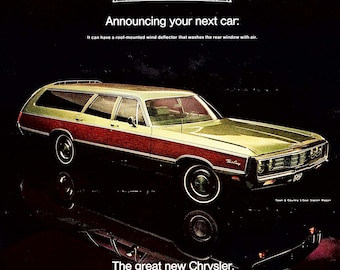 Original Vintage Advertisement for 1969 Chrysler Town & Country Station Wagon