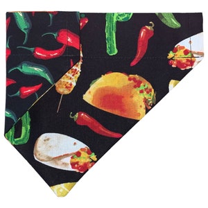 Dog Bandana - Taco - Mexican Food - Over the Collar - Reversible - Cat Bandana - Puppy Gift