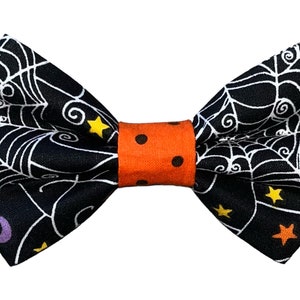 Halloween Pet Bow Tie - Spider Web Pet Bow Tie - Halloween Dog Bow Tie - Cat Bow Tie- Puppy Gift - Slides Over The Collar