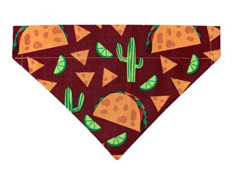 Dog Bandana - Taco - Cactus - Over the Collar - Two-Sided  - Cat Bandana - Puppy Gift