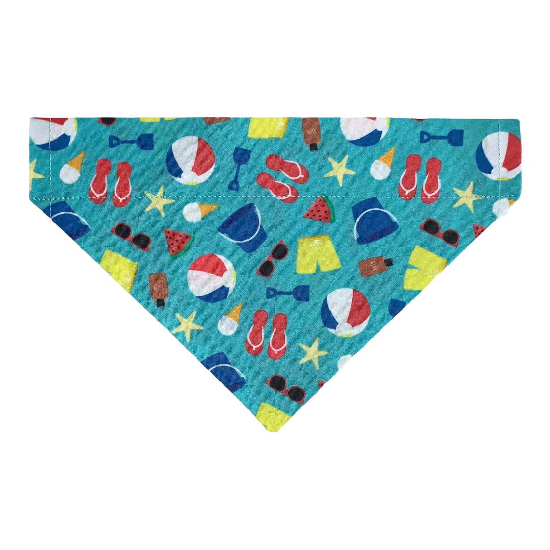 Beach Dog Bandana Summer Dog Bandana Beach Fun Over the Collar Option
