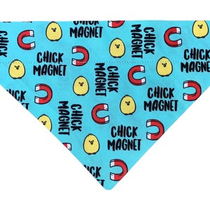 Dog Bandana - Chick Magnet - Funny Dog Bandana - Over the Collar - Two-sided - Dog Neckerchief - Cat Bandana