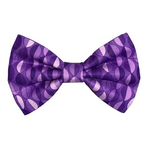 Pet Bow Tie Purple Ovals - Dog Bow Tie - Cat Bow Tie- Puppy Gift - Slides Over The Collar - Holiday Bow Tie - Handmade Pet Bow Tie