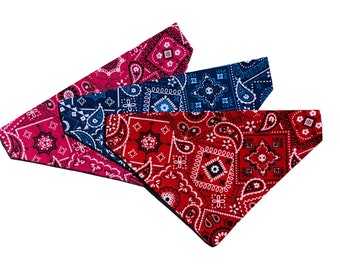 Dog Bandana - Paisley - Cowboy - Cowgirl- Over the Collar - Two-Sided - Cat Bandana - Puppy Gift