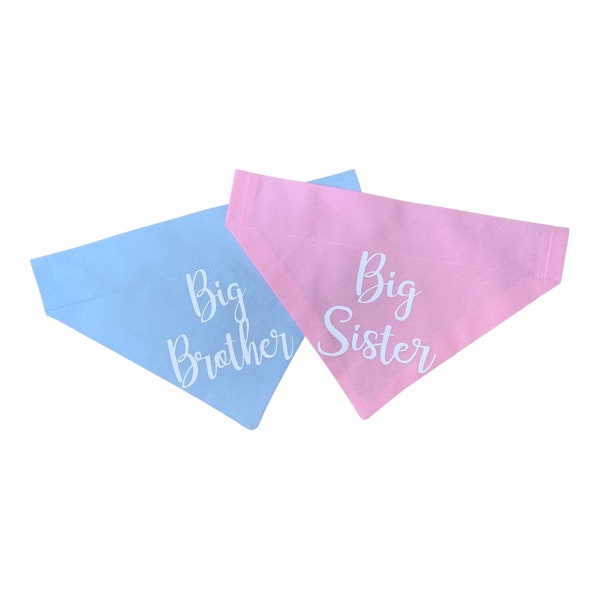 Pregnancy Announcement - Big Sister - Big Brother - Dog Bandana - Over the Collar - Cat Bandana