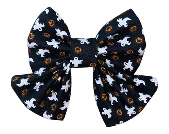Halloween Dog Sailor Bow Tie: Ghost & Pumpkin Collar Accessory