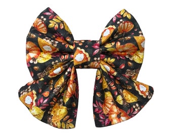 Pumpkin Pie Dog Sailor Bow Tie - Thanksgiving Fall Collar Accessory