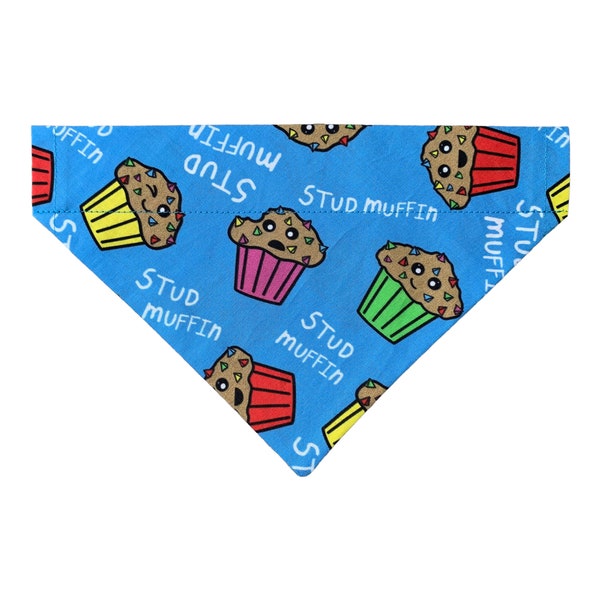 Funny Dog Bandana - Stud Muffin - Dog Bandana - Over the Collar - Two-Sided - Puppy Gift