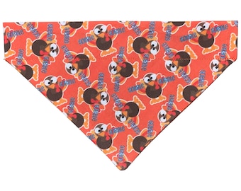 Thanksgiving Dog Bandana: Two-Sided Turkey Print, Over the Collar (Personalizable)