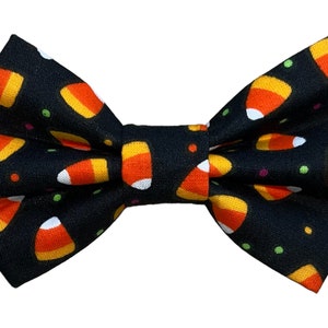 Halloween Pet Bow Tie - Candy Corn Pet Bow Tie - Halloween Dog Bow Tie - Cat Bow Tie- Puppy Gift - Slides Over The Collar -