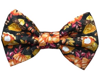 Pumpkin Pie Pet Bow Tie - Thanksgiving Collar Accessory