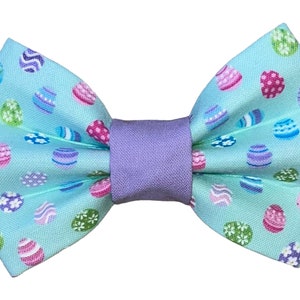 Easter Pet Bow Tie - Dog Bow Tie - Cat Bow Tie- Puppy Gift - Slides Over The Collar - Holiday Bow Tie - Handmade Pet Bow Tie