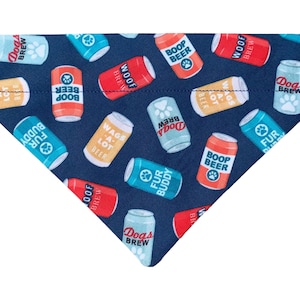 Dog Bandana - Fur Buddy Beer - Funny Dog Bandana - Over the Collar - Two-sided - Dog Neckerchief - Cat Bandana