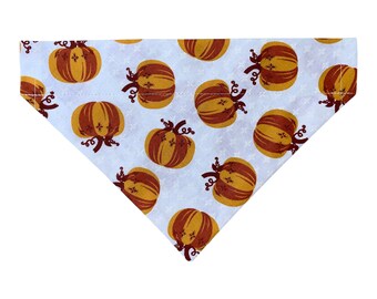 Pumpkin Dog Bandana: Thanksgiving Pet Bandana, Two-Sided, Personalized Option
