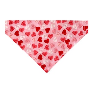 Valentine’s Day Dog Bandana - Valentine Sweetheart Dog Bandana - Over the Collar - Option to Personalize - Two-Sided - Cat Bandana