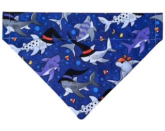 Halloween Shark Dog Bandana:  Over-the-Collar Pet Bandana