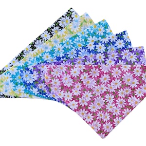 Dog Bandana - Daisy Dog Bandana - Daisies - Spring - Floral Dog Bandana - Over the Collar - Option to Personalize - Two-Sided - Cat Bandana