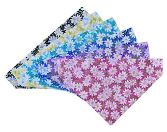 Dog Bandana - Daisy Dog Bandana - Daisies - Spring - Floral Dog Bandana - Over the Collar - Option to Personalize - Two-Sided - Cat Bandana