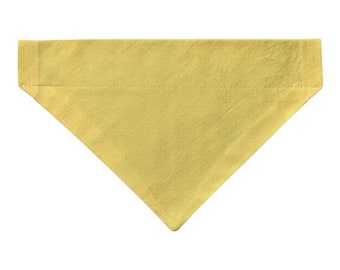 Warm Yellow Dog Bandana - Summer Dog Bandana - Over the Collar - Option to Personalize - Two-Sided - Warm Yellow Cat Bandana - Puppy Gift