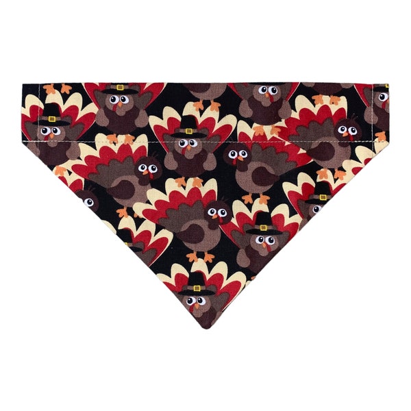 Dog Bandana - Thanksgiving Dog Bandana - Turkeys - Gobble Gobble - Over the Collar - Option to Personalize - Two-Sided - Cat Bandana