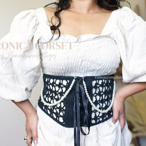Crochet Pattern: VERONICA Sheer-lace corset PDF copy only