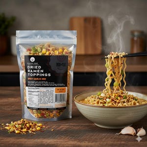 Spicy Garlic Ramen Toppings: Dried Vegetable Mix - 14 OZ