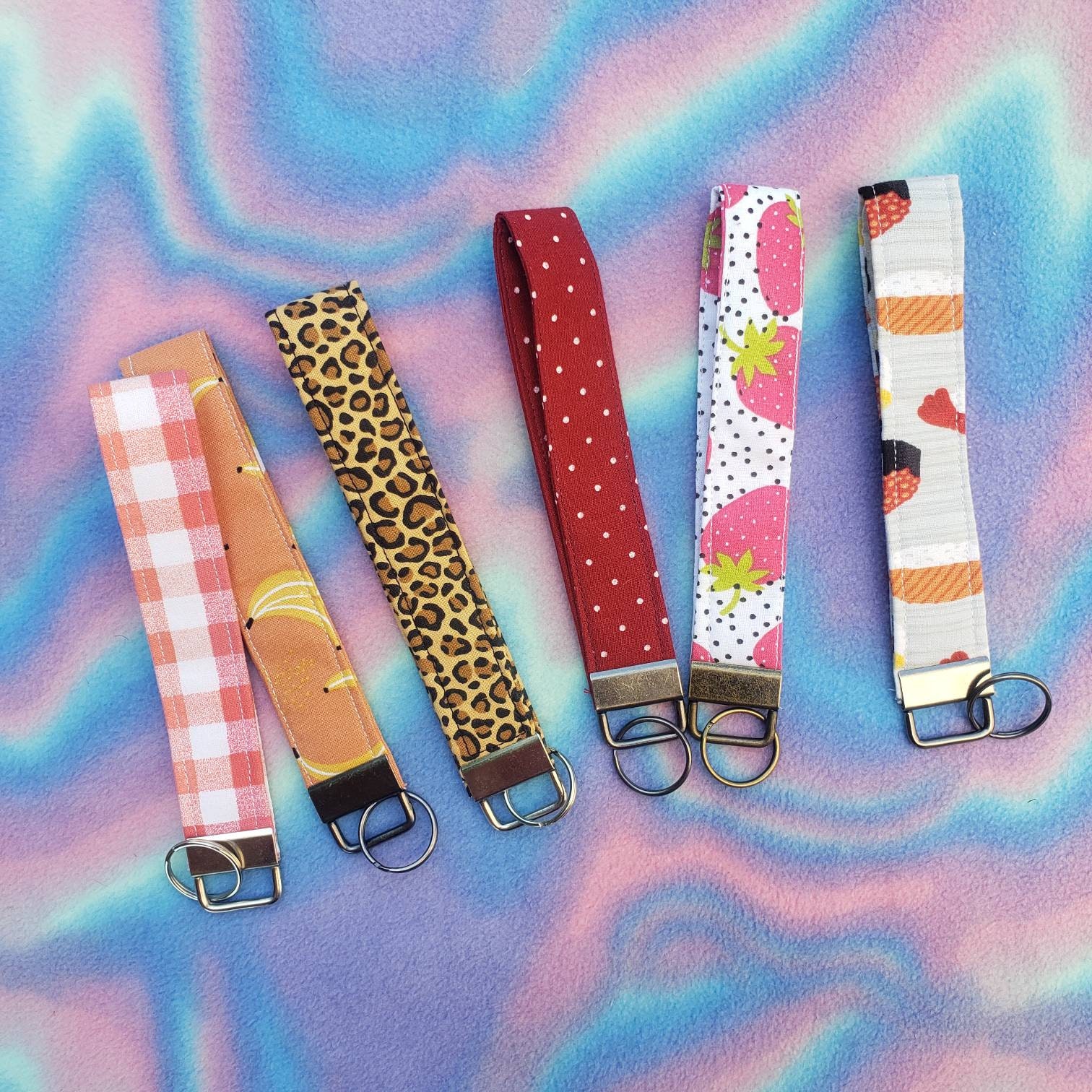 Fabric Keychain Wristlet Keychain Keychain Fob Wristlet Etsy