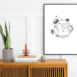 INKTOBER 2023 - JOUR 5 - MAP - Affiche A4 - Prints - Impression - Illustration Originale - Décoration Murale - Carte - Offrir - Tattoo Art