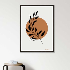 VEGETAL - POSTER - ART - Minimalist - Boho Decoration - Illustration - Digital Art - Wall Decoration - Floral Art - Terracotta