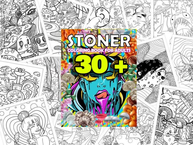 10 Stoner Coloring Pages for Adults, Funny Trippy Coloring Book, Mindful  Zendoodle Coloring, Stoner Coloring Book 