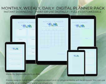 Goodnotes Planner Customizable Planner Happy Planner Minimal Planner Weekly Planner Digital Planner Monthly planner Printable Planner