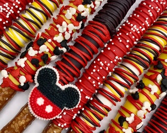 Clubhouse Pretzels, Mouse and Friends Treats, Chocolate Dipped Pretzel, Mouse Clubhouse Party Treats